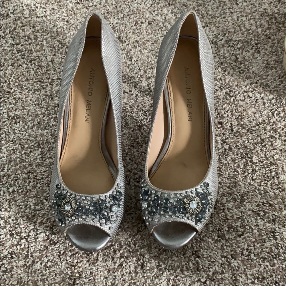 Silver studded heels
